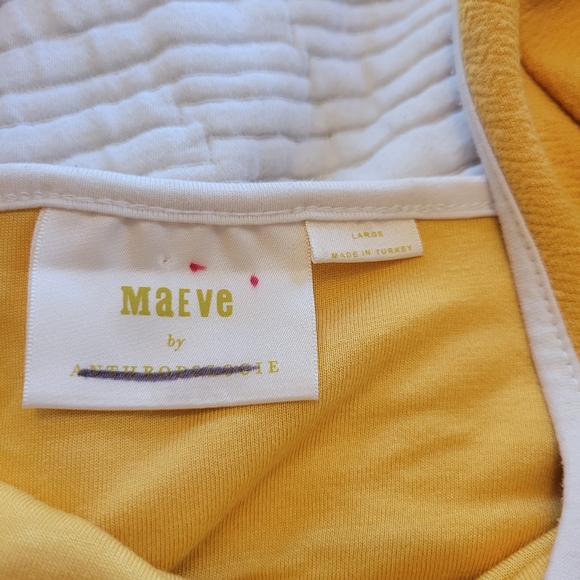 Maeve Anthropologie Yellow Skirt Set Crop Top Bustier XL - Picture 4 of 4